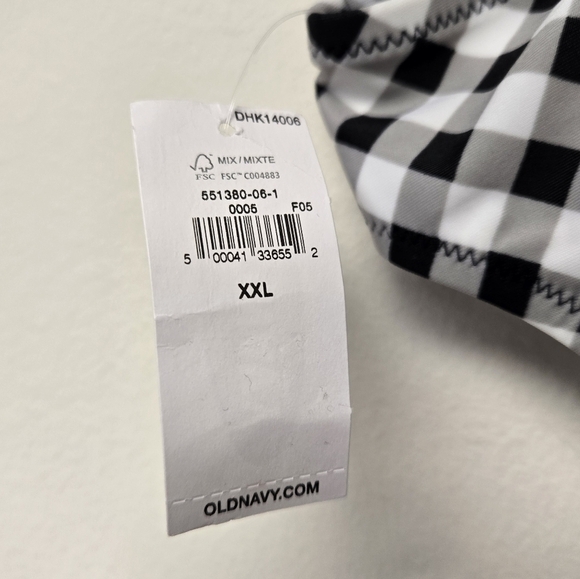 Old Navy Gingham Mid Rise Bikini Bottom Black White XXL - Picture 5 of 9